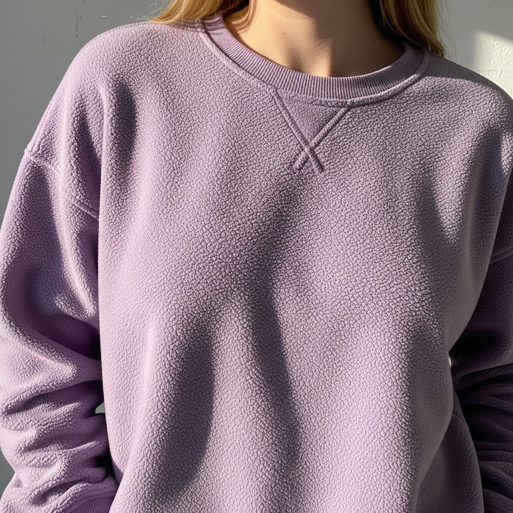 Brushed fleece in soft lavender